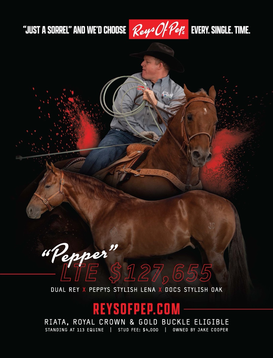 Reys Of Pep ad in The Team Roping Journal Breeders Guide